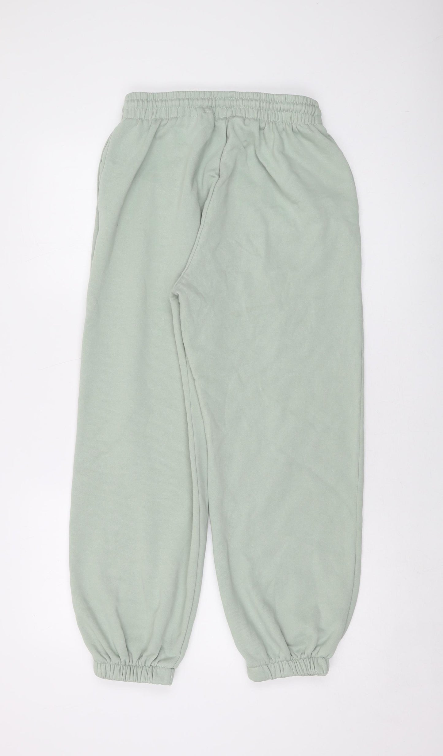 Zara Womens Green Cotton Trousers Size M L26 in Regular Drawstring