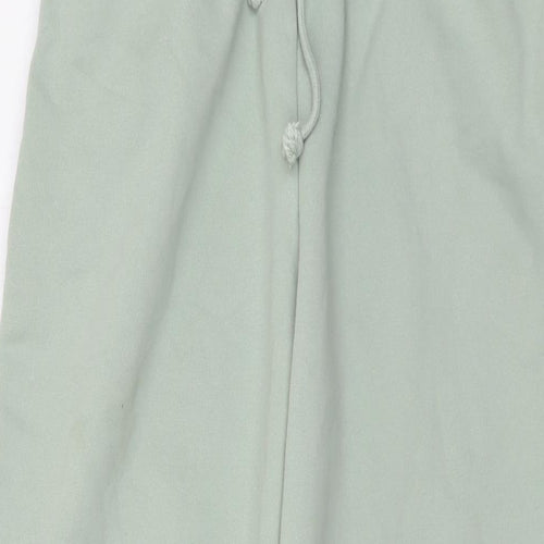 Zara Womens Green Cotton Trousers Size M L26 in Regular Drawstring