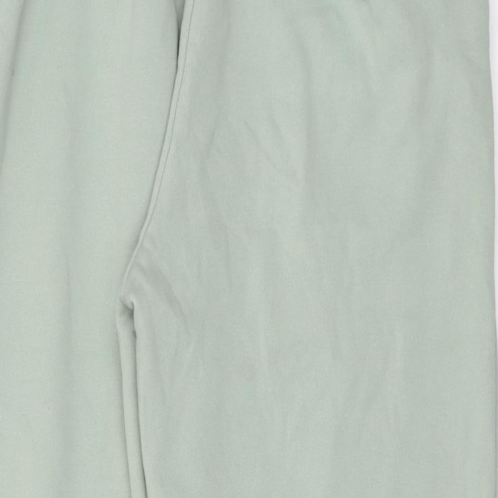 Zara Womens Green Cotton Trousers Size M L26 in Regular Drawstring