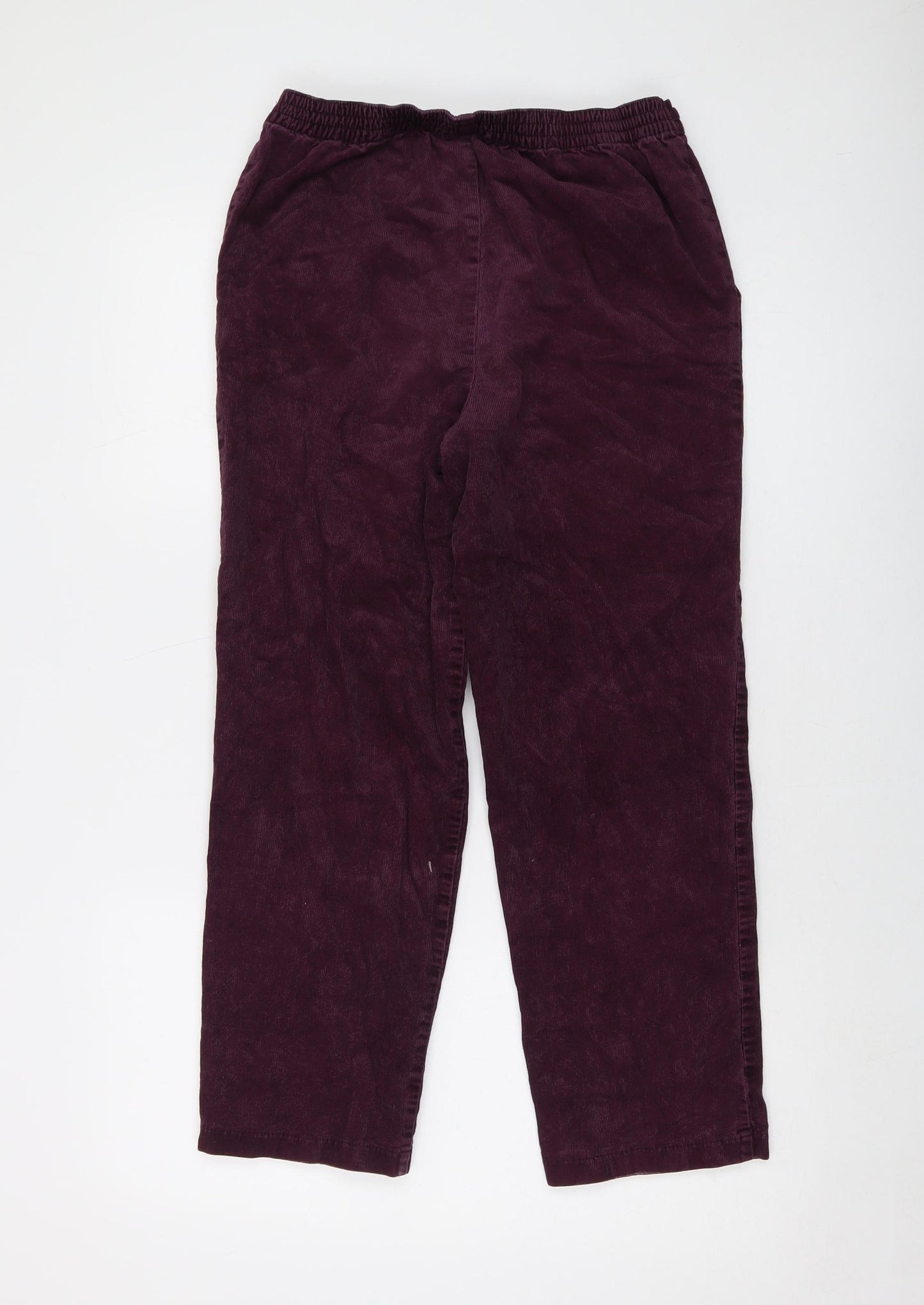 Marks and Spencer Womens Purple Cotton Trousers Size 10 L24 in Regular