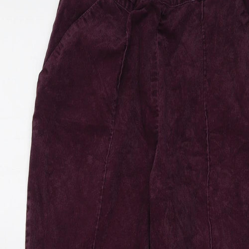 Marks and Spencer Womens Purple Cotton Trousers Size 10 L24 in Regular