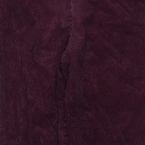 Marks and Spencer Womens Purple Cotton Trousers Size 10 L24 in Regular