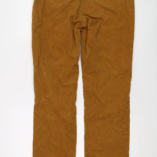 Lands' End Womens Brown Cotton Trousers Size 12 L31 in Regular Button