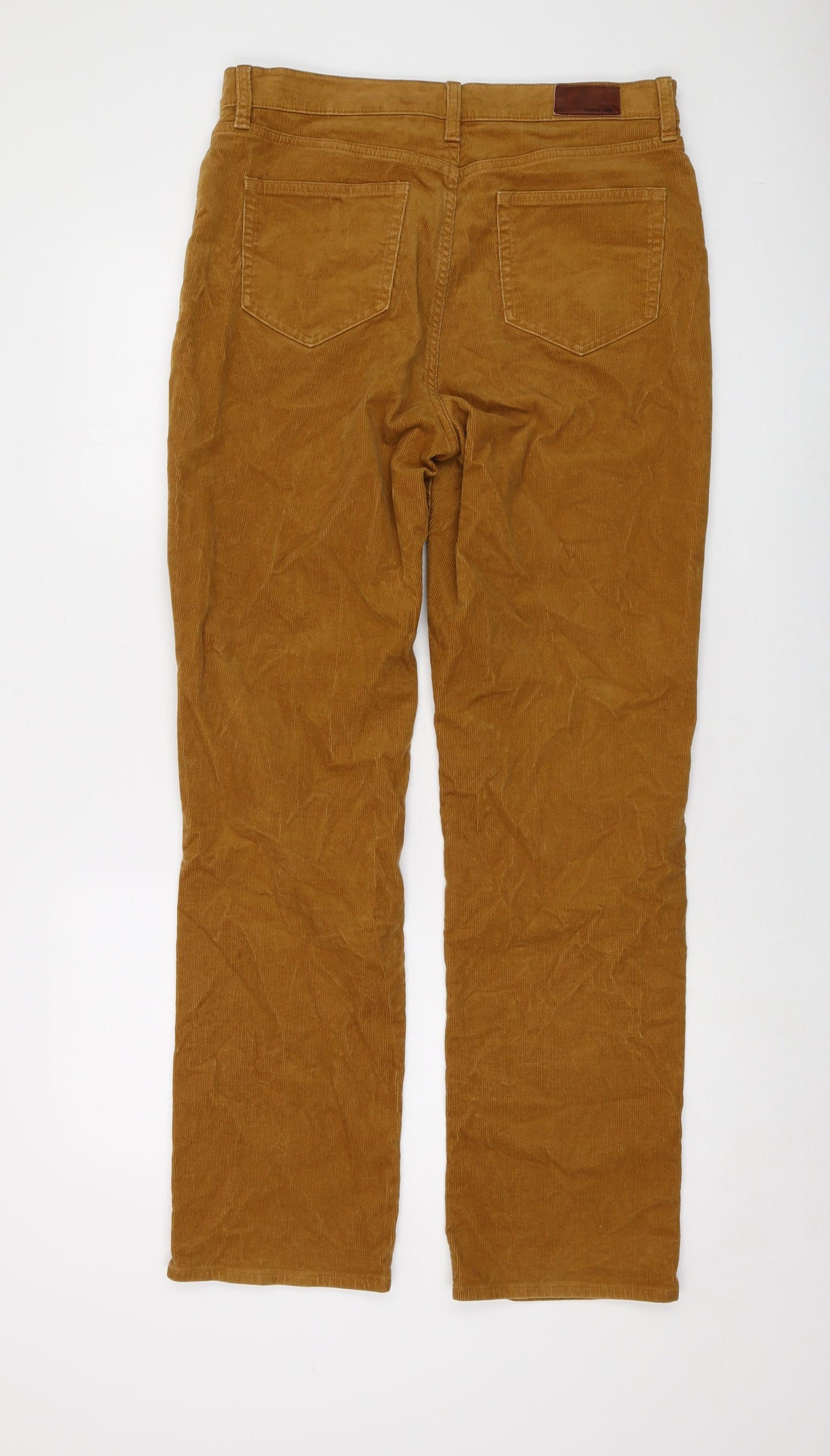 Lands' End Womens Brown Cotton Trousers Size 12 L31 in Regular Button