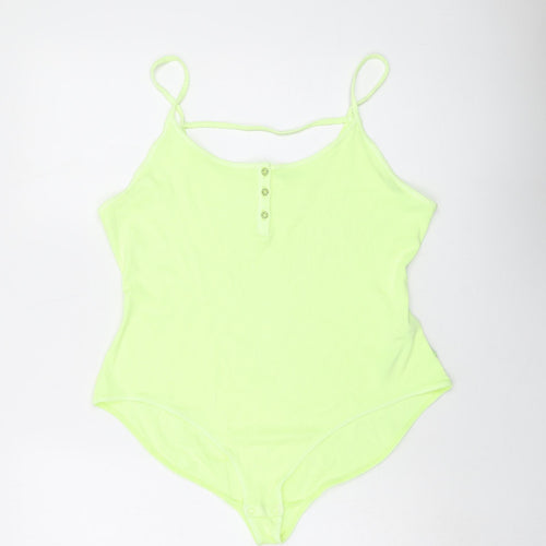 By Boutique Womens Green Cotton Bodysuit One-Piece Size XL Snap