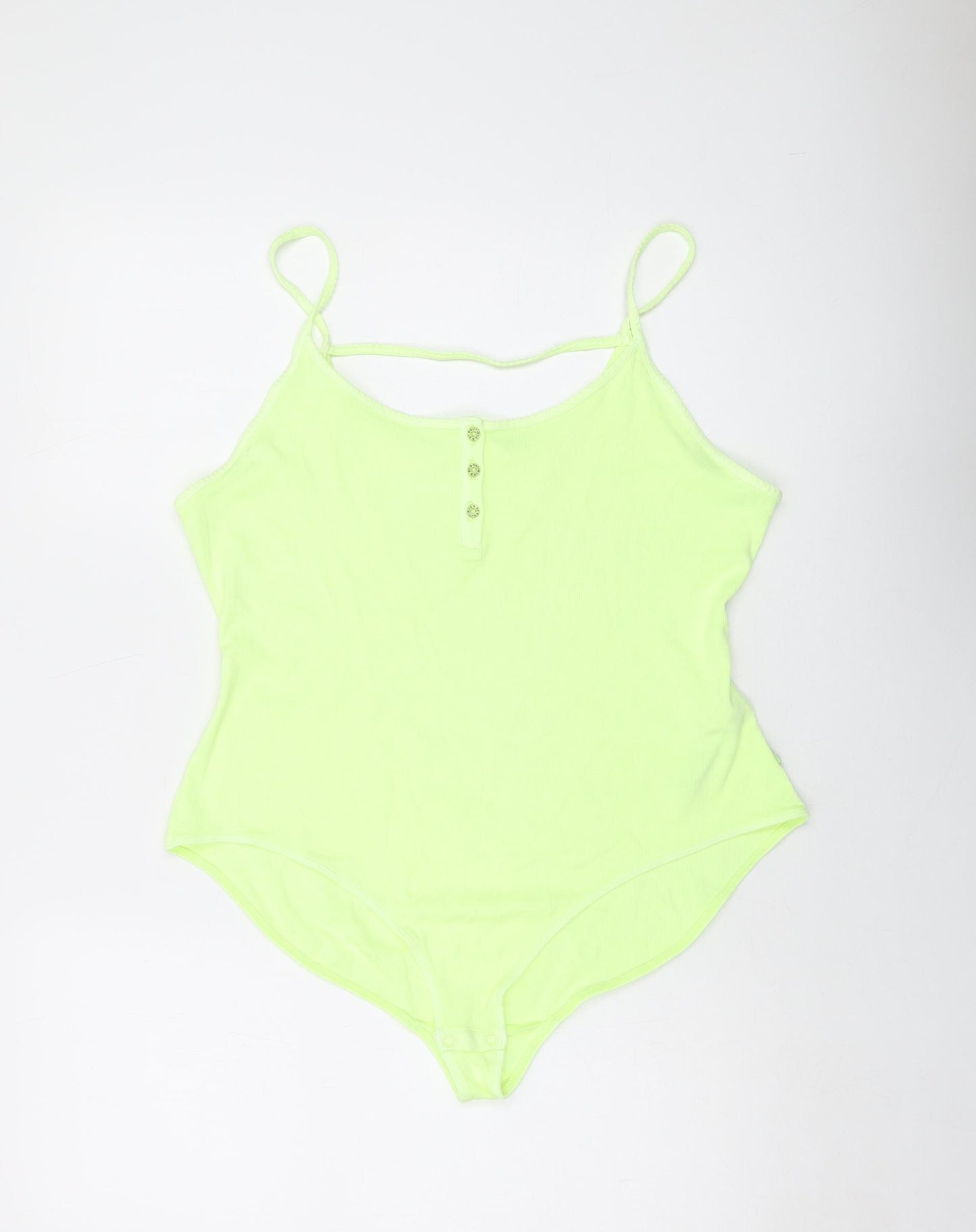 By Boutique Womens Green Cotton Bodysuit One-Piece Size XL Snap