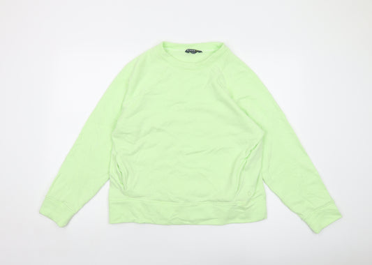 GOODMOVE Womens Green Cotton Pullover Sweatshirt Size 10 Pullover