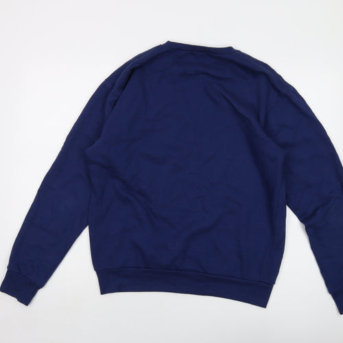 PRETTYLITTLETHING Mens Blue Cotton Pullover Sweatshirt Size M
