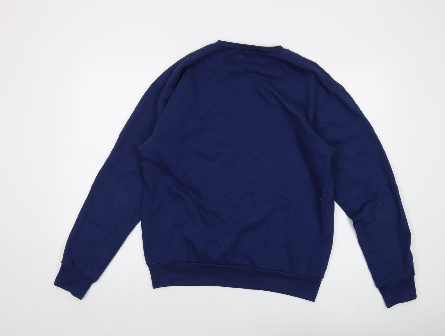 PRETTYLITTLETHING Mens Blue Cotton Pullover Sweatshirt Size M