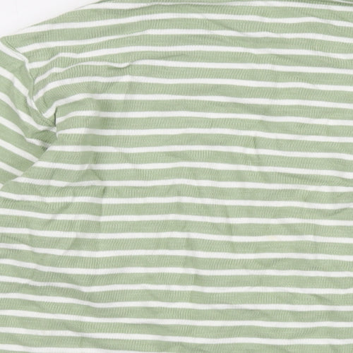 Marks and Spencer Womens Green Striped Cotton Pullover Sweatshirt Size L Pullover