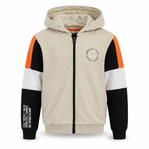 NEXT Boys Beige Cotton Full Zip Hoodie Size 7 Years Zip
