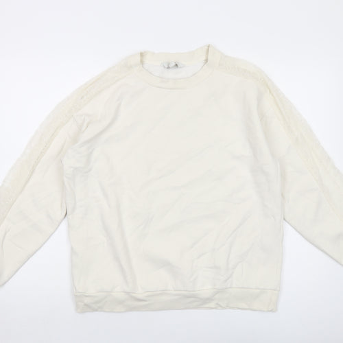 Marks and Spencer Womens Beige Cotton Pullover Sweatshirt Size 16 Pullover