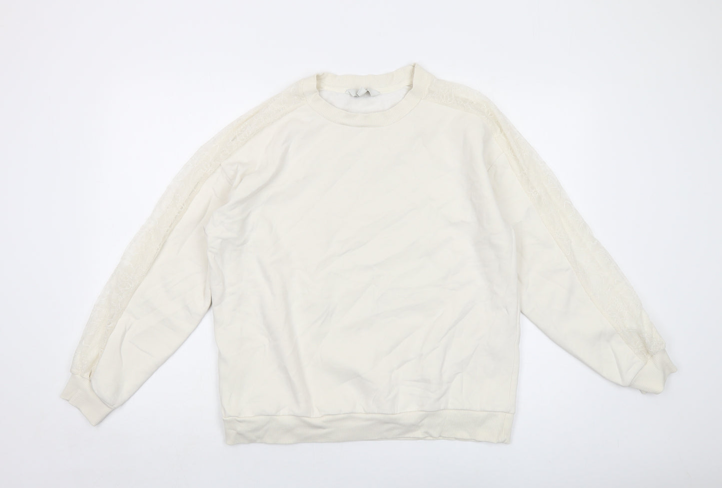 Marks and Spencer Womens Beige Cotton Pullover Sweatshirt Size 16 Pullover