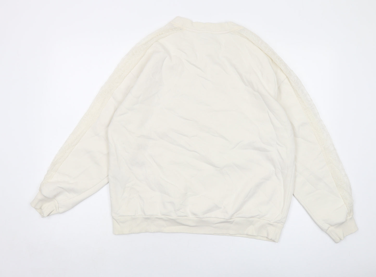 Marks and Spencer Womens Beige Cotton Pullover Sweatshirt Size 16 Pullover