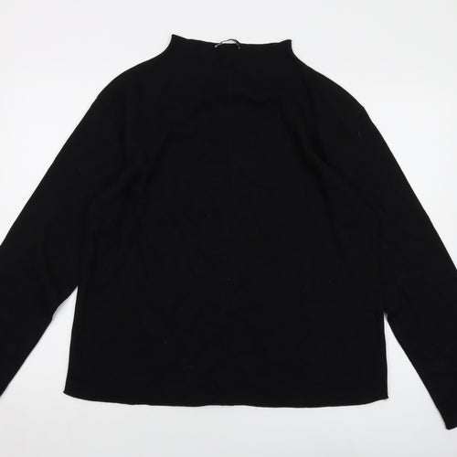 Zara Womens Black Mock Neck Cotton Pullover Jumper Size L