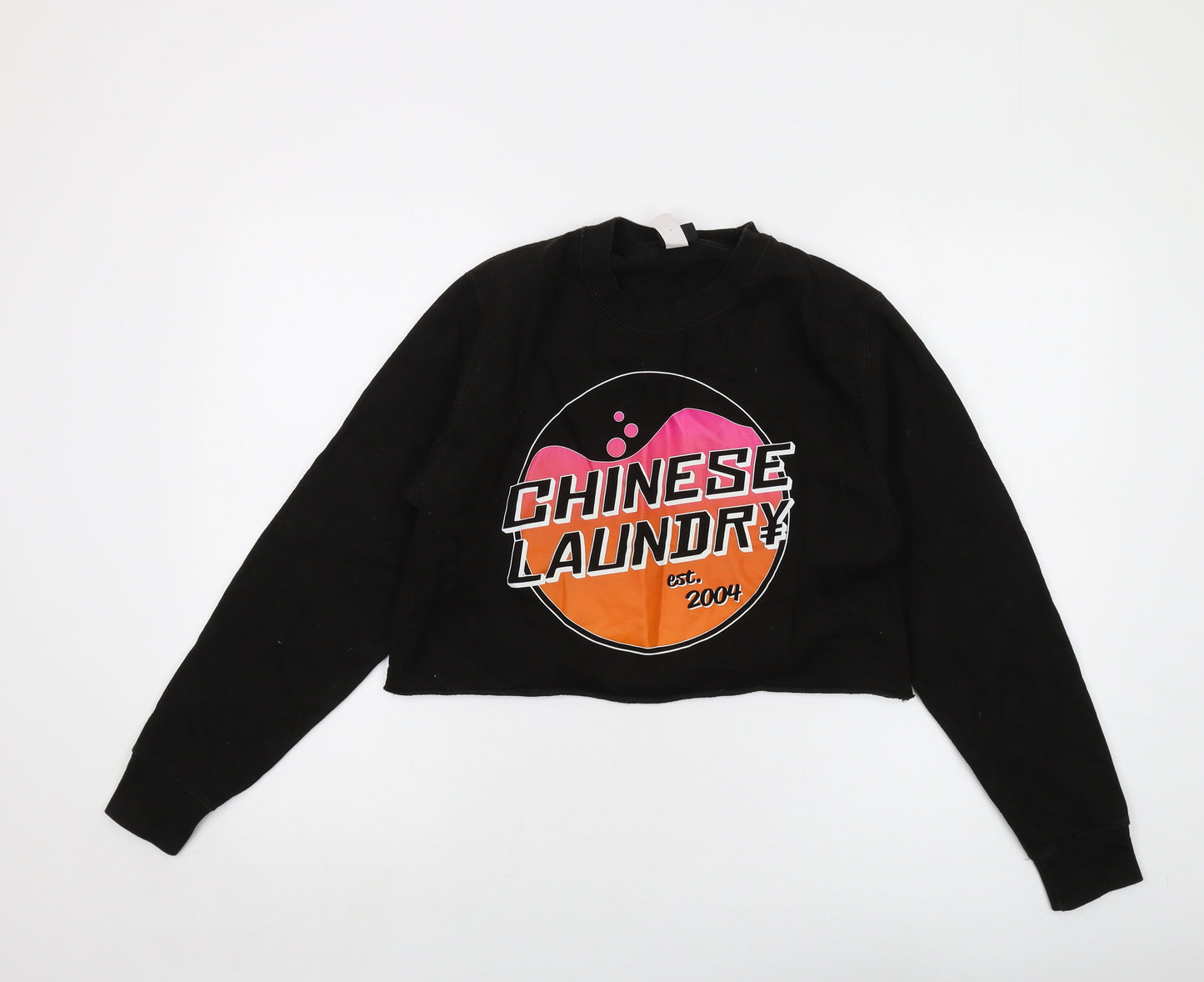 Chinese Laundry Womens Black Cotton Pullover Sweatshirt Size XS Pullover