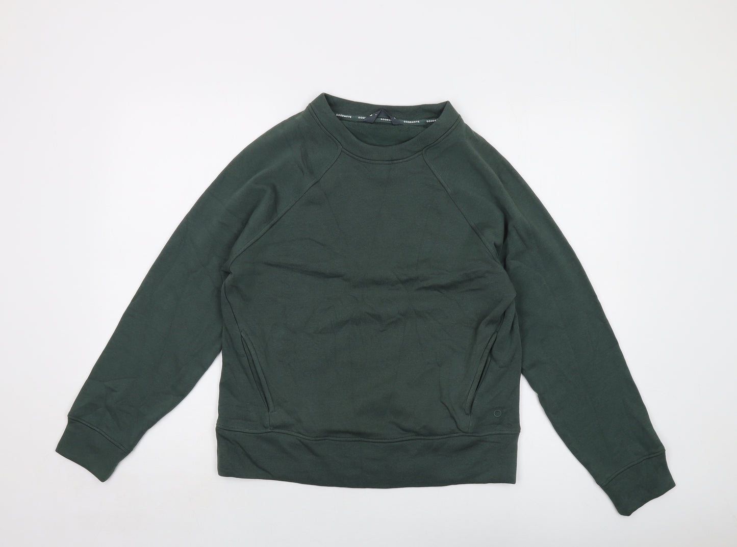 GOODMOVE Womens Green Cotton Pullover Sweatshirt Size 8 Pullover