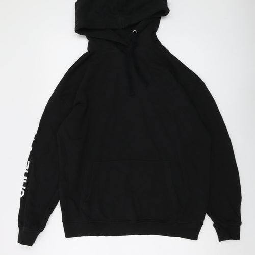 Teenz Shop Womens Black Cotton Pullover Hoodie Size 14 Pullover