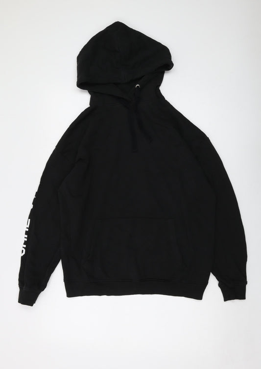 Teenz Shop Womens Black Cotton Pullover Hoodie Size 14 Pullover