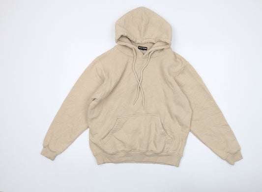 PRETTYLITTLETHING Womens Beige Cotton Pullover Hoodie Size M Pullover