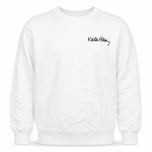 Keith Haring Girls White Cotton Pullover Sweatshirt Size 11-12 Years Pullover