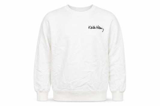 Keith Haring Girls White Cotton Pullover Sweatshirt Size 11-12 Years Pullover