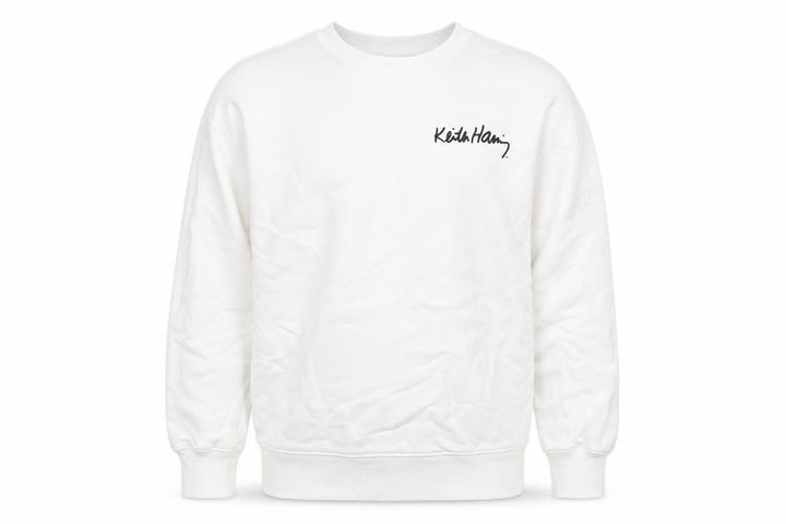 Keith Haring Girls White Cotton Pullover Sweatshirt Size 11-12 Years Pullover