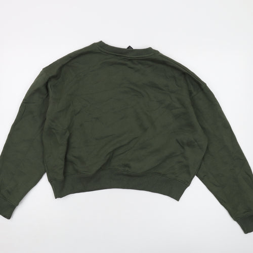 New Look Womens Green Cotton Pullover Sweatshirt Size S Pullover