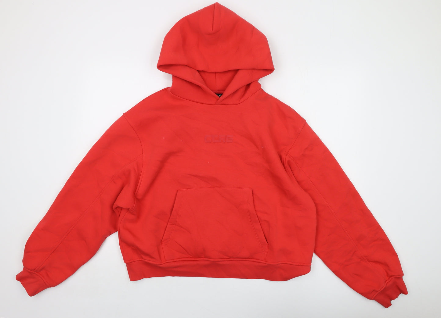 CCRE Womens Orange Cotton Pullover Hoodie Size 12 Pullover