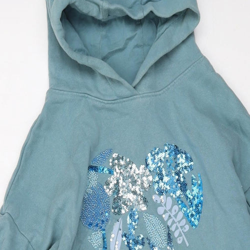 NEXT Girls Green Cotton Pullover Hoodie Size 9 Years Pullover