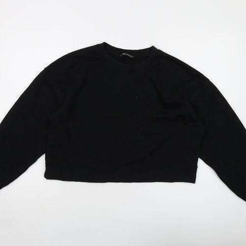 Zara Womens Black Cotton Pullover Sweatshirt Size M Pullover