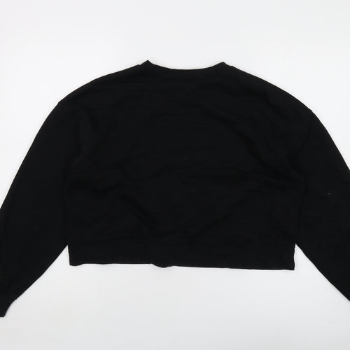 Zara Womens Black Cotton Pullover Sweatshirt Size M Pullover