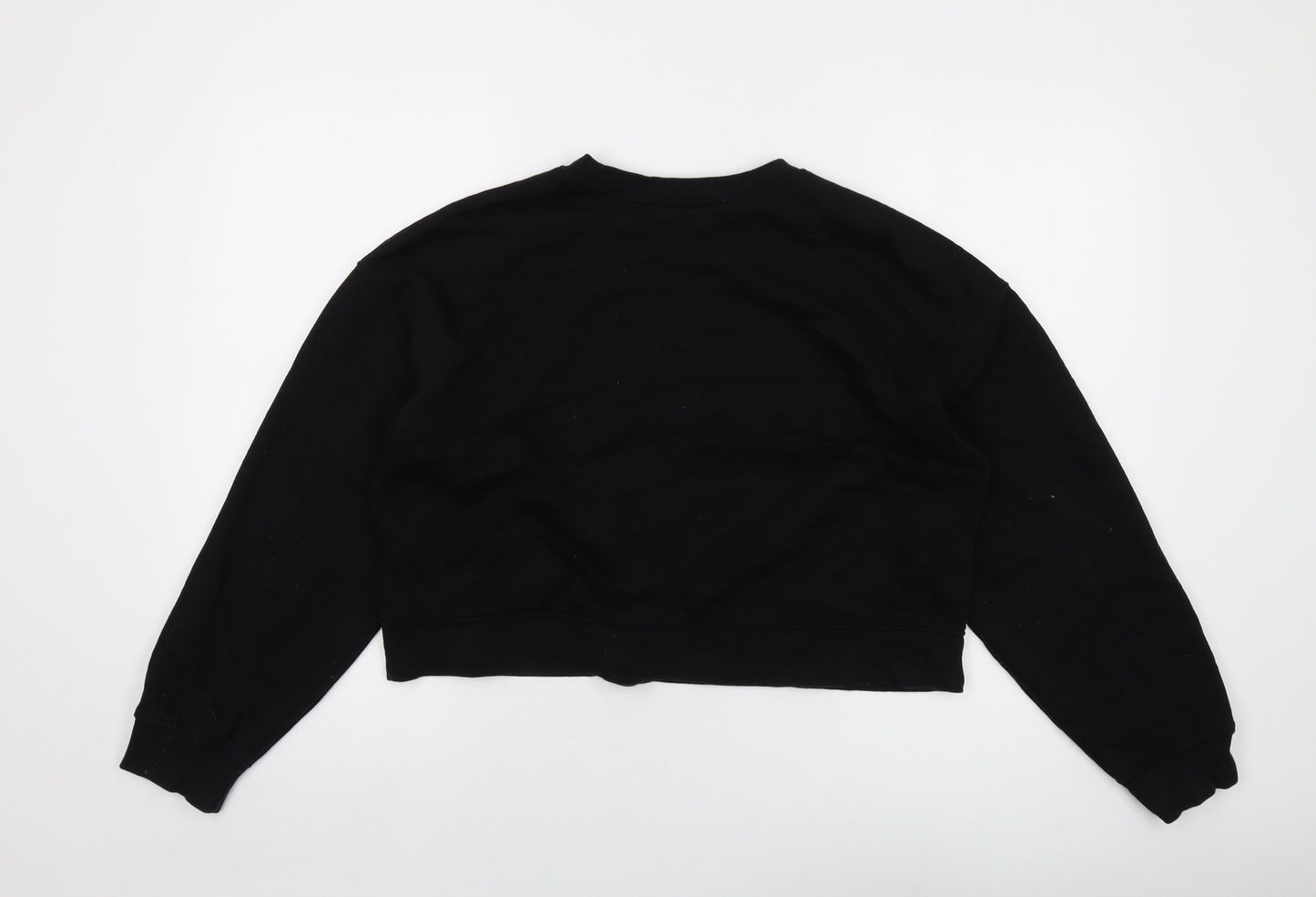 Zara Womens Black Cotton Pullover Sweatshirt Size M Pullover