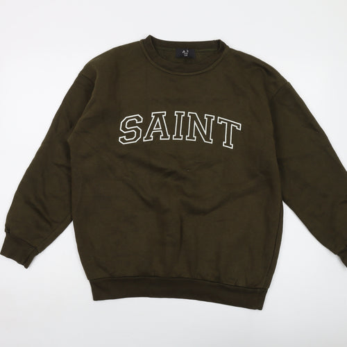 AX Paris Mens Green Cotton Pullover Sweatshirt Size S