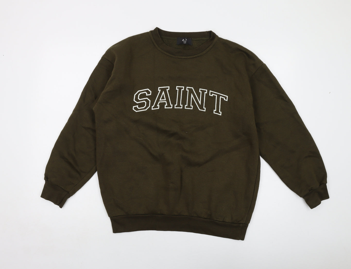 AX Paris Mens Green Cotton Pullover Sweatshirt Size S