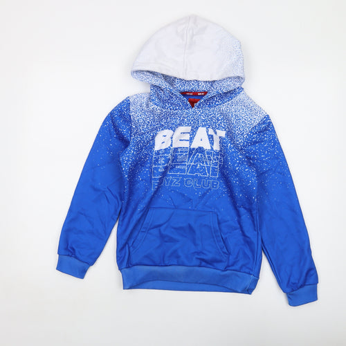 Boyz Club Boys Blue Geometric Polyester Pullover Hoodie Size 11-12 Years Pullover
