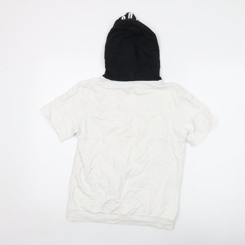 River Island Boys White Cotton Pullover Hoodie Size 11-12 Years Pullover