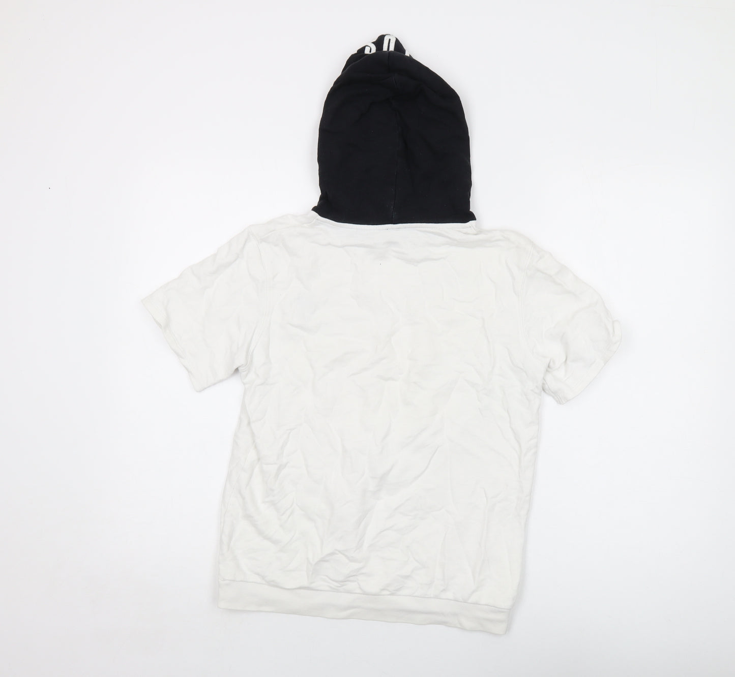 River Island Boys White Cotton Pullover Hoodie Size 11-12 Years Pullover