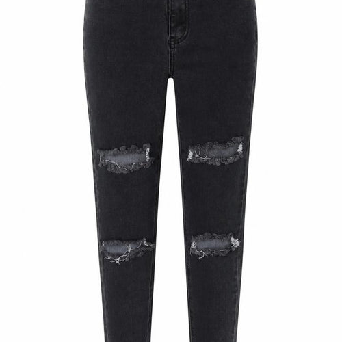 PRETTYLITTLETHING Womens Grey Cotton Skinny Jeans Size 8 L25 in Regular Button