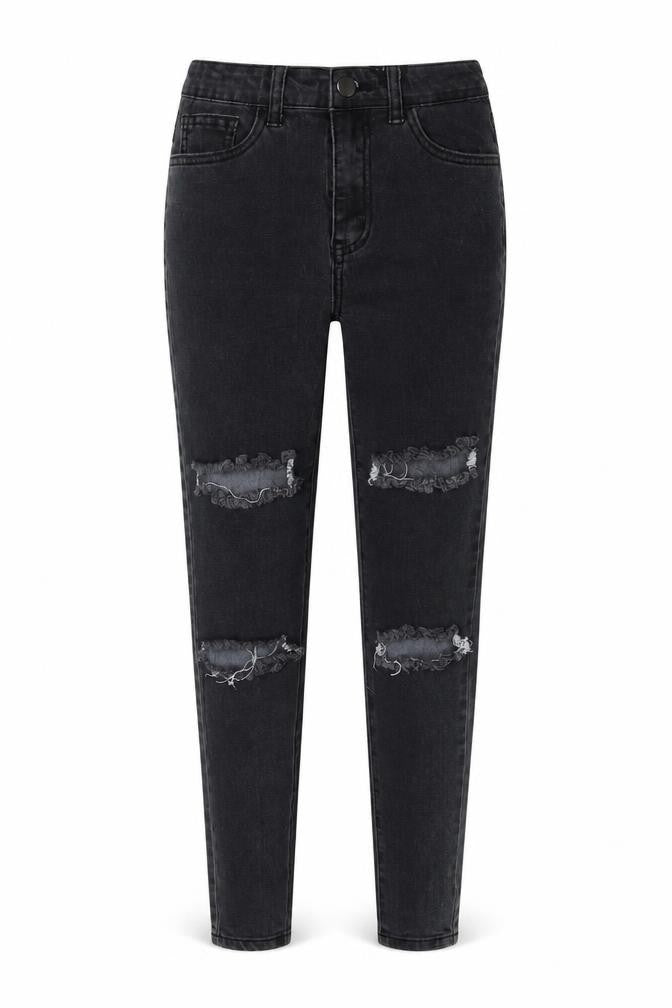 PRETTYLITTLETHING Womens Grey Cotton Skinny Jeans Size 8 L25 in Regular Button