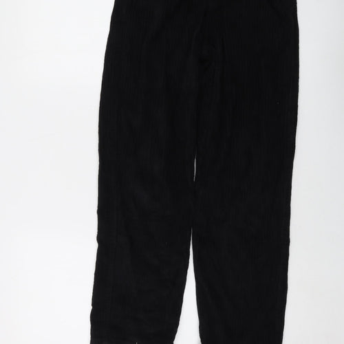 Zra Girls Black Cotton Carrot Trousers Size 13-14 Years Regular Button