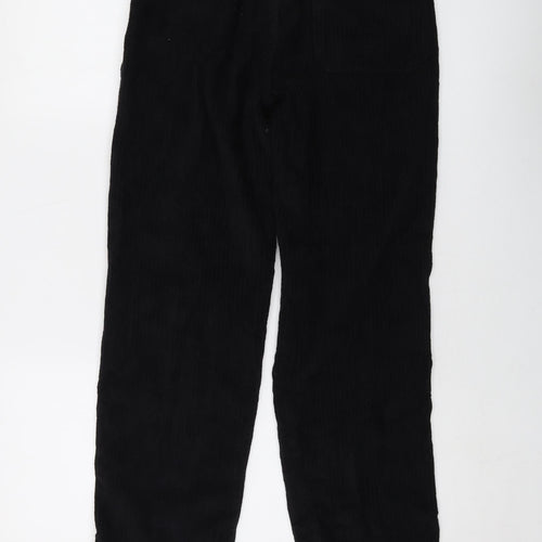 Zra Girls Black Cotton Carrot Trousers Size 13-14 Years Regular Button