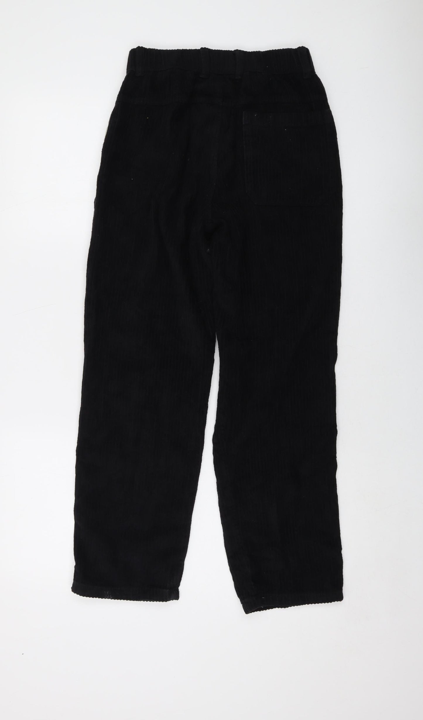 Zra Girls Black Cotton Carrot Trousers Size 13-14 Years Regular Button