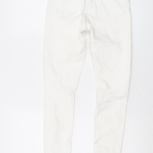 Topshop Womens Ivory Cotton Skinny Jeans Size 26 in L25 in Regular Button