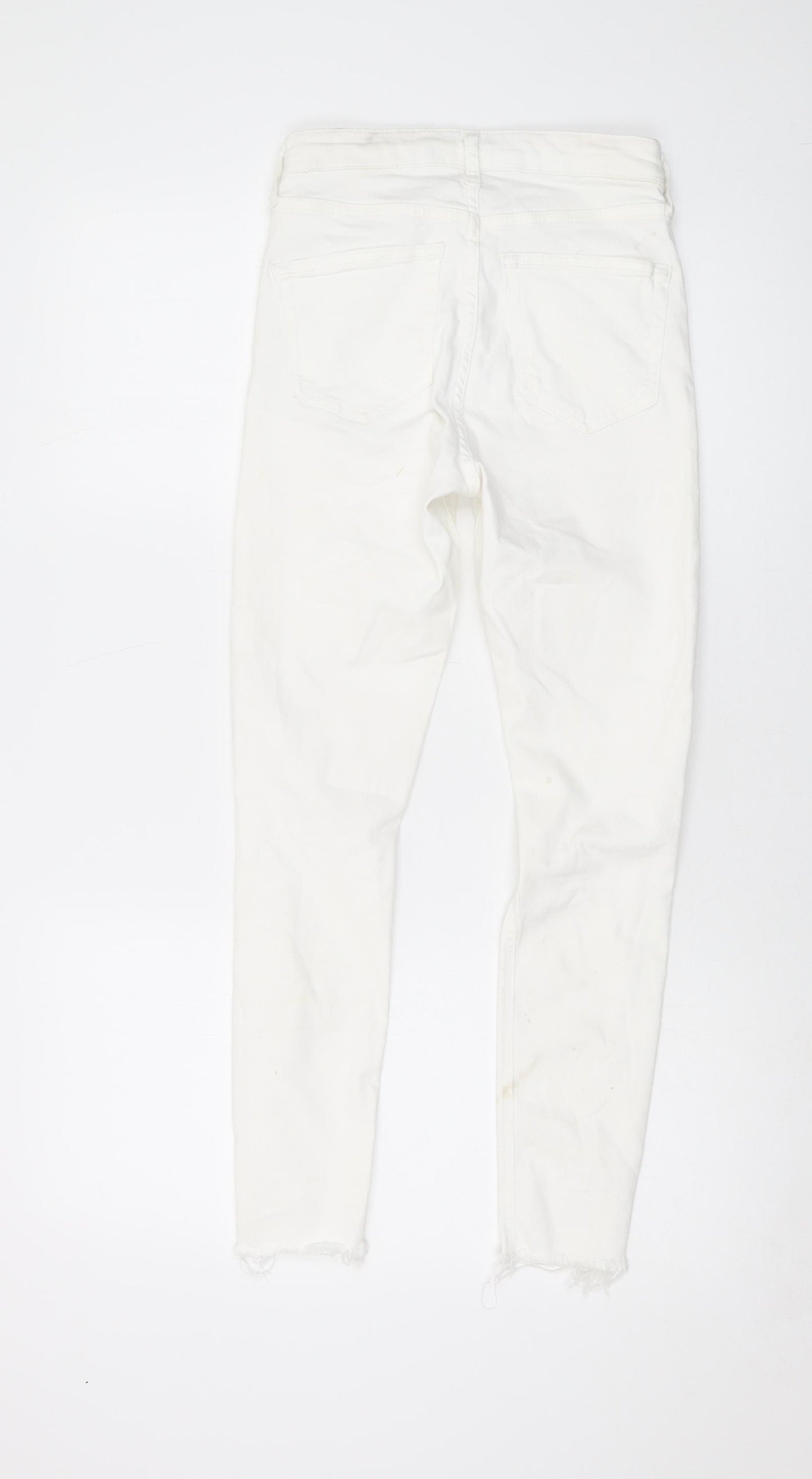 Topshop Womens Ivory Cotton Skinny Jeans Size 26 in L25 in Regular Button