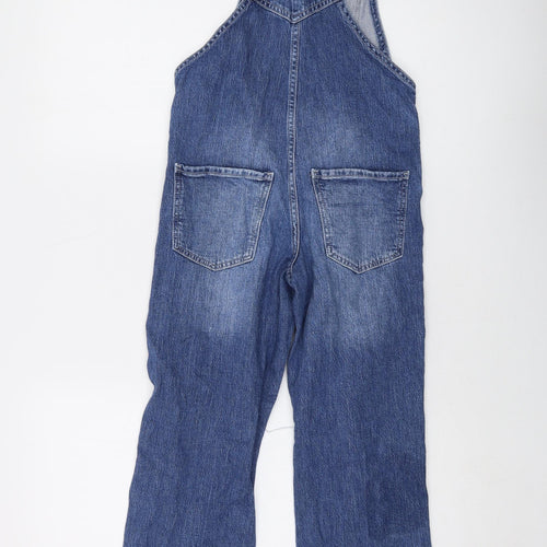 H&M Girls Blue Cotton Dungaree One-Piece Size 8-9 Years Buckle