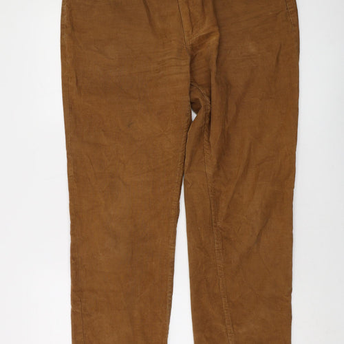 Brooks Brothers Mens Brown Cotton Trousers Size 36 in L32 in Regular Button