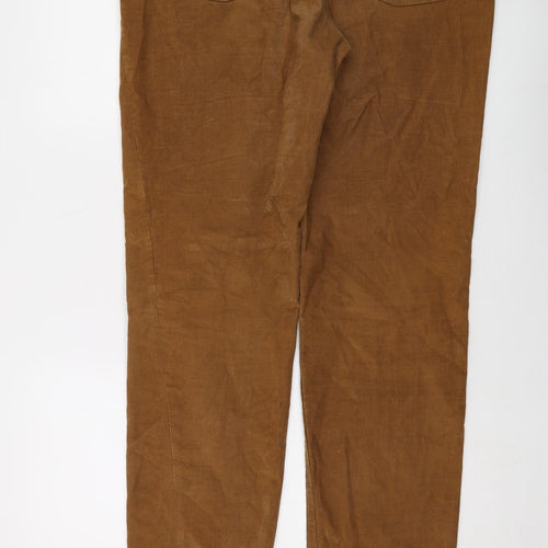 Brooks Brothers Mens Brown Cotton Trousers Size 36 in L32 in Regular Button