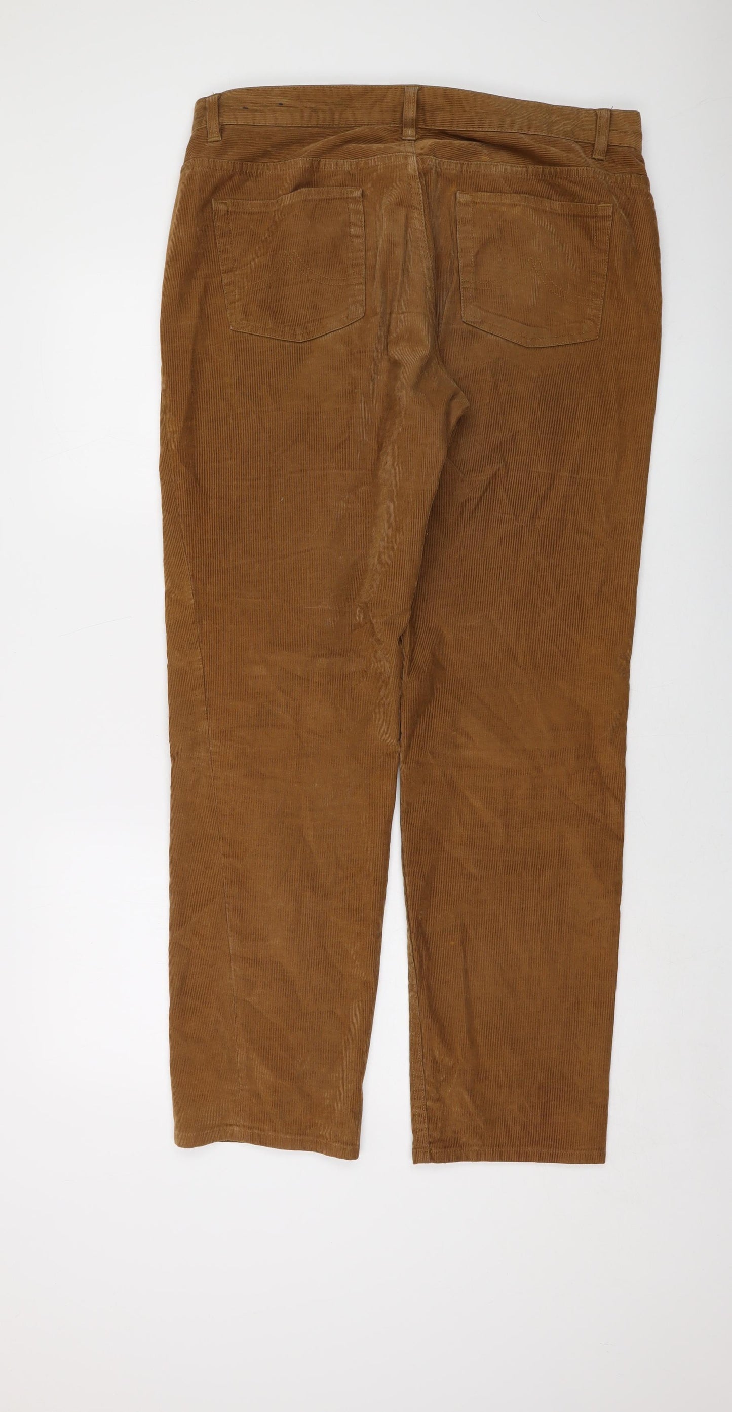 Brooks Brothers Mens Brown Cotton Trousers Size 36 in L32 in Regular Button