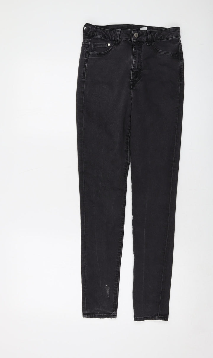 H&M Womens Grey Cotton Skinny Jeans Size 29 in L27 in Regular Button